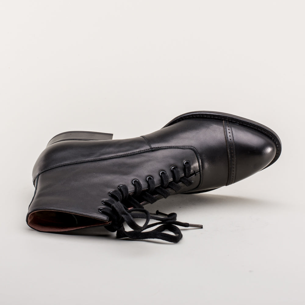 Black leather dress boots womens discount