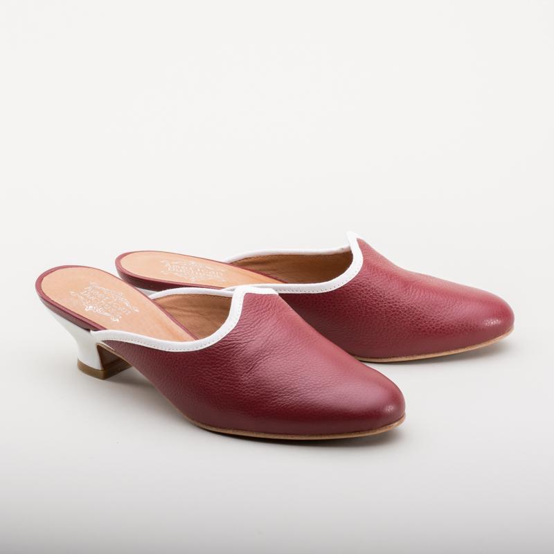 Sophie 18th Century Leather Mules (Oxblood)(1760-1790)